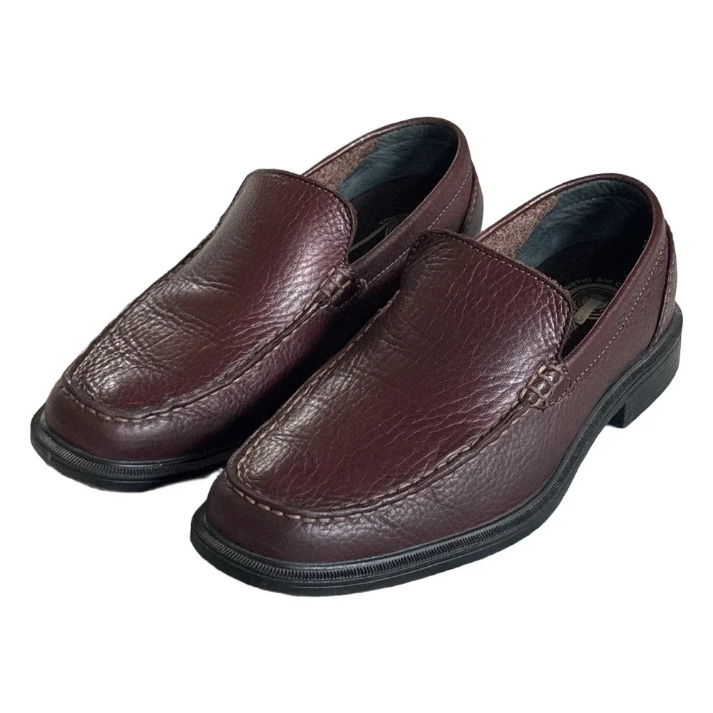 Rockport Mens Burgundy Leather Comfort Loafers Kinetic Air Circulator Shoes 7M